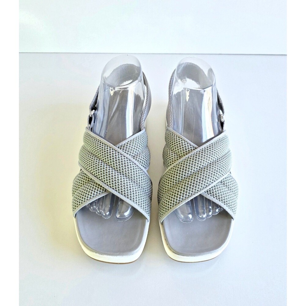 UGG Women's Nella Sandals Gray Slingback Sz 9 40 Mesh Platform Criss Cross - Picture 2 of 14